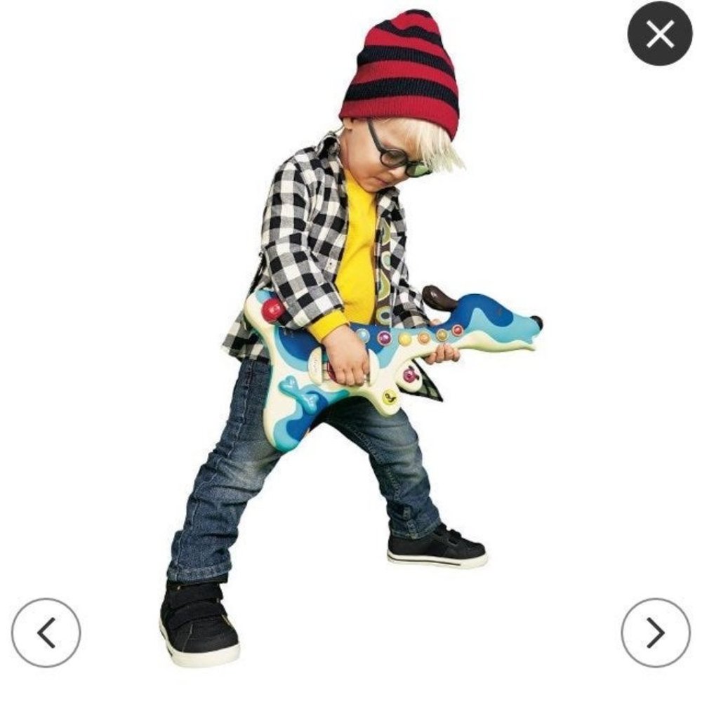 Children's Rocking Dog Woof Guitar Musical Instrument Toy Kids Lights Sounds